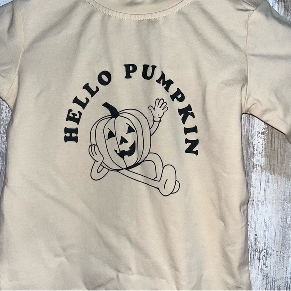NWT Tiny Tribe Hello Pumpkin Cream Top - Picture 3 of 8
